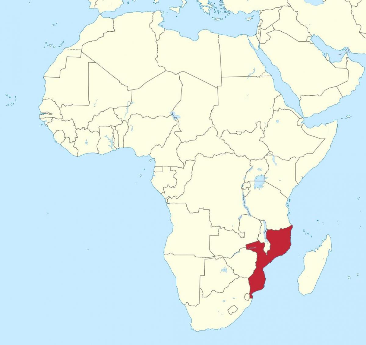 નકશો મોઝામ્બિક આફ્રિકા