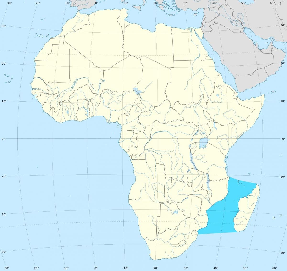 મોઝામ્બિક ચેનલ આફ્રિકા નકશો