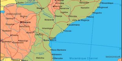 નકશો મોઝામ્બિક દરિયાકિનારો